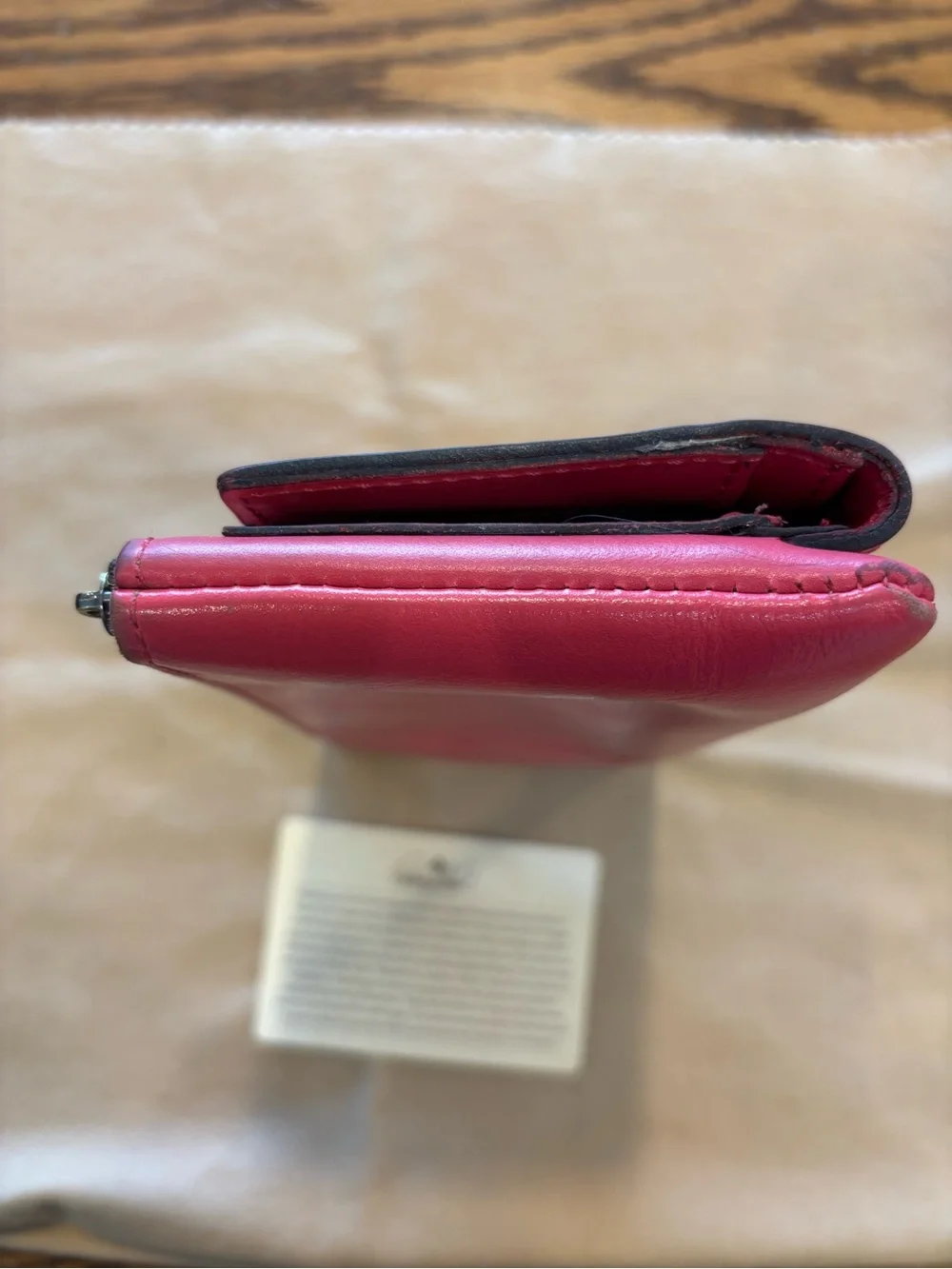 Patricia Nash Pink Leather Continental Wallet with Zip and Snap